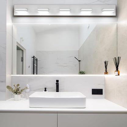 SineRise LED Modern Bathroom Vanity Light Fixtures, Matte White Modern Acrylic - Image 5
