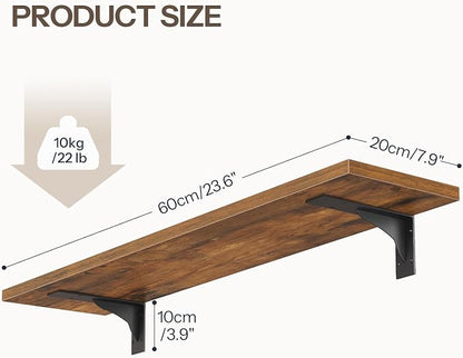 HOOBRO Floating Shelves for Wall, 23.6" Wall Mounted Shelves Set of 2, Hanging - Image 3