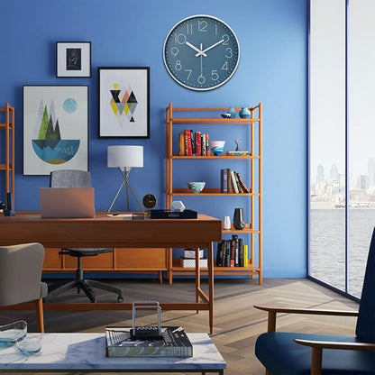 jomparis 13 1/2 Inches Blue Wall Clock Modern Style Indoor Outdoor Decor Clocks - Image 3