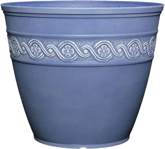 Classic Home and Garden Corinthian Resin Flower Pot Planter, Slate, 10"