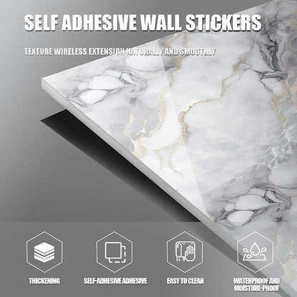 Chejiaye 22pcs Marble Peel and Stick Backsplash Waterproof Washroom Wall Panels - Image 7