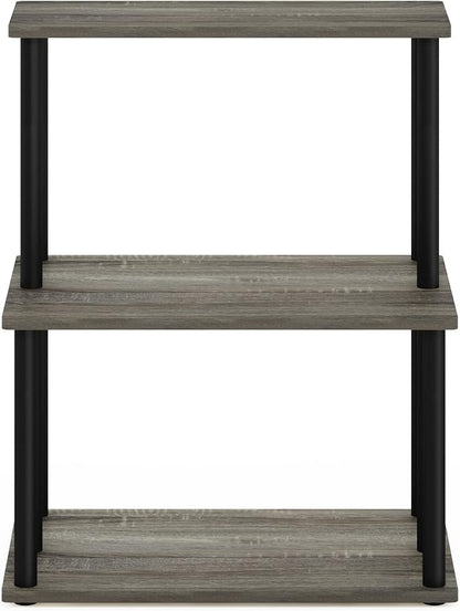 Furinno Turn-N-Tube 3-Tier Toolless Kitchen Storage Shelf, French Oak Grey/Black - Image 6