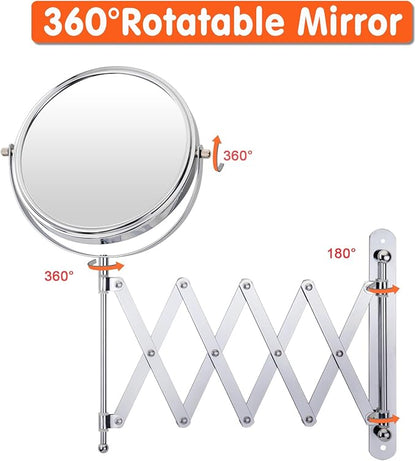 Welllink 8Inch XL Wall Mounted Bathroom Mirror, 1X/7X Magnification, - Image 7