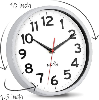 HIPPIH Wall Clock 2 Pack, 10 Inch Modern Wall Clocks Battery Operated, Non - Image 2