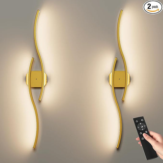 hunhun Battery Operated Wall Sconces Set of Two, Wireless Wall Sconce by hunhun