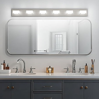 Ralbay Brushed Nickel Bathroom Vanity Lights 48inch Metal Acrylic LED Modern - Image 3