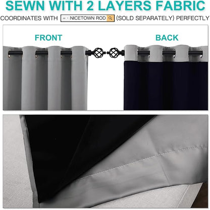NICETOWN Total Shade Curtains and Draperies, Heavy-Duty Full Light Shading - Image 5