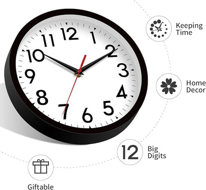 DAXSMY 12 Inch Wall Clock Silent Non-Ticking Battery Operated Analog Clock - Image 8