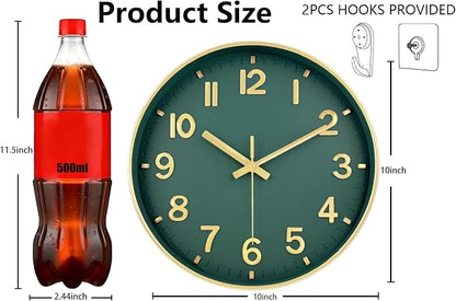 Modern Wall Clock, 10 Inch Digital Wall Clocks Battery Operated, Round Non - Image 3