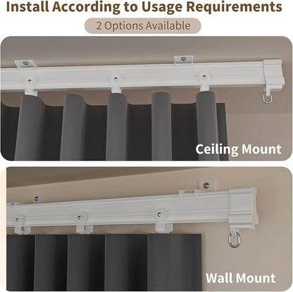 Room Divider Blackout Curtains Extra Wide Ceiling Mounted Curtains Track Sets - Image 6
