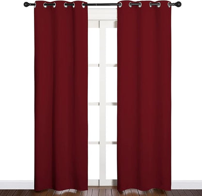 NICETOWN Christmas Burgundy Bedroom Curtains Blackout Draperies, Christmas - Image 2