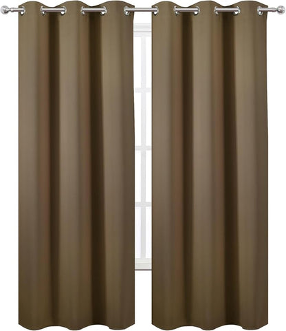 LEMOMO Brown Thermal Blackout Curtains/42 x 95 Inch/Set of 2 Panels Room - Image 2
