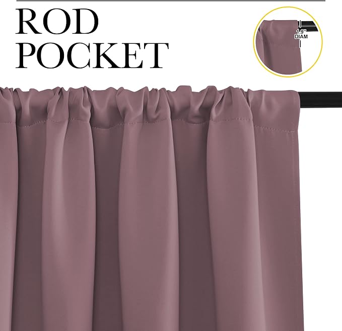 NICETOWN 2 Panels Blackout Curtains, Rod Pocket Thermal Insulated Drapes 84 - Image 2