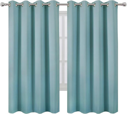 LEMOMO Stone Blue Blackout Curtains 66 x 63 Inch Length/Set of 2 Curtain - Image 2
