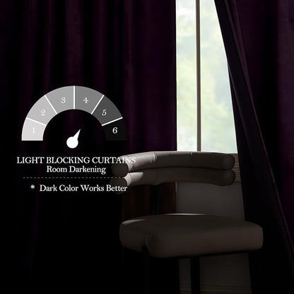 NICETOWN Purple Velvet Curtains 90 inch Long - Image 3