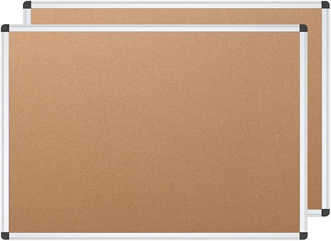 VIZ-PRO Cork Notice Board, 48 X 36 Inches by VIZ-PRO