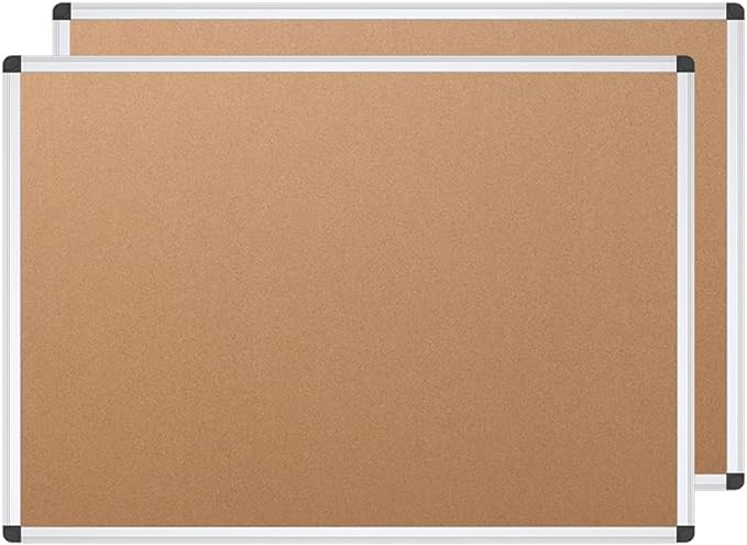 VIZ-PRO Cork Notice Board, 36 X 24 Inches by VIZ-PRO