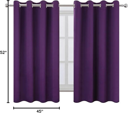 LEMOMO Purple Blackout Curtains/52 x 45 Inch Length Kids Curtains/Set of 2 - Image 9