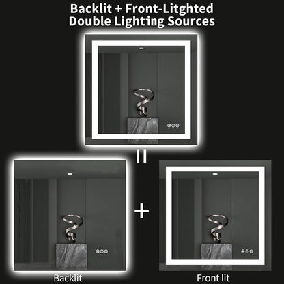 LOAAO 40"X38" LED Bathroom Mirror - Image 6