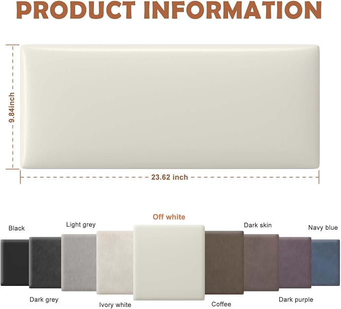 IFNOW Wall Mounted Upholstered Headboard Queen, 3D Peel and Stick Soundproof - Image 2