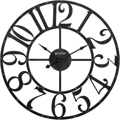 Bulova C4821 Oversize Gabriel Wall Clock, Rustic Brown by BulovaCorporation