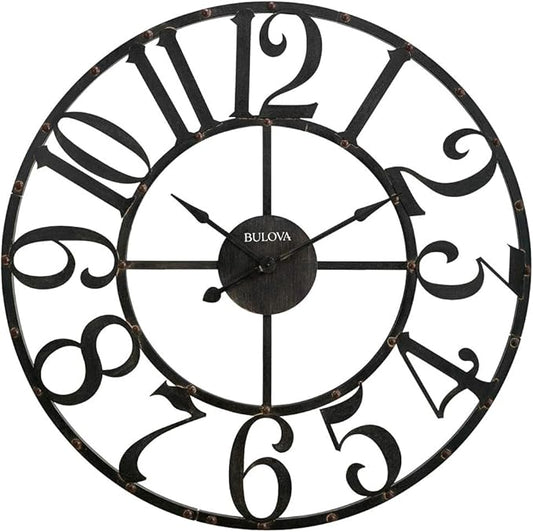 Bulova C4821 Oversize Gabriel Wall Clock, Rustic Brown by BulovaCorporation