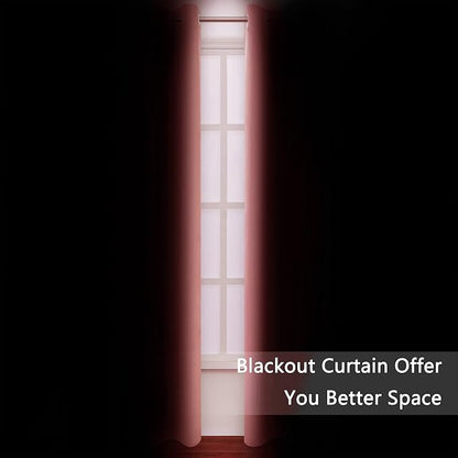 LEMOMO Blackout Curtains 52 x 84 inch/Coral Curtains Set of 2 Panels/Thermal - Image 3