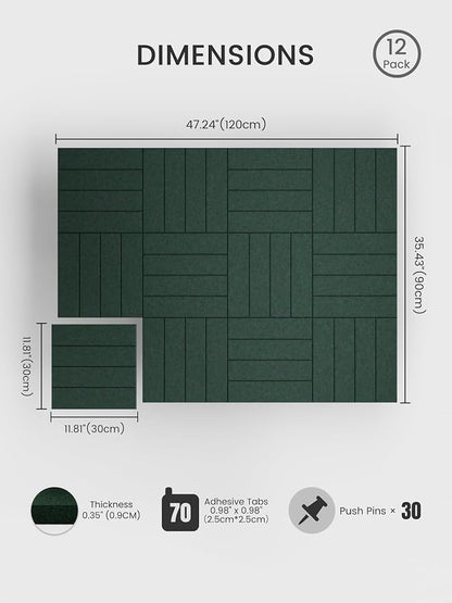 Bumusty Large Cork Board Alternative-48 x 36" Felt Bulletin Board Tiles - Image 2