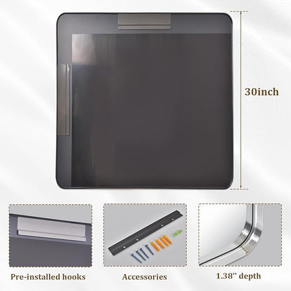 30"x 30" Silver Bathroom Mirror - Image 4