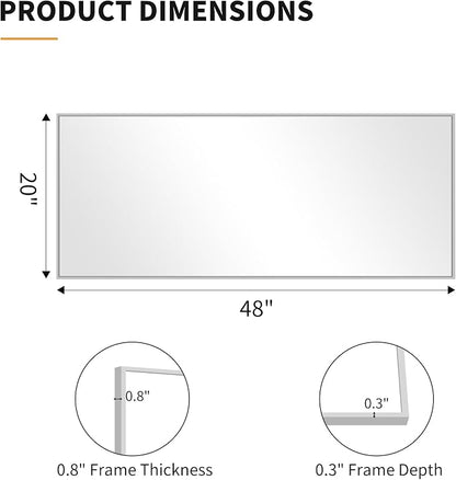 KOCUUY Silver Framed Mirror, HD Tempered Glass, Anti-Rust Frame, Modern Design - Image 9