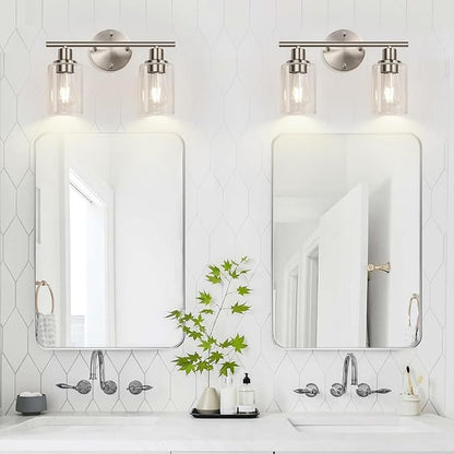 Zarbitta 2-Light Bathroom Light Fixtures, Brushed Nickel Vanity Light, Modern - Image 7
