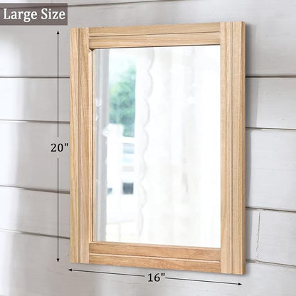 AAZZKANG Rustic Mirrors for Wall Rectangle Wood Frame Mirror 50 x 40 cm - Image 2
