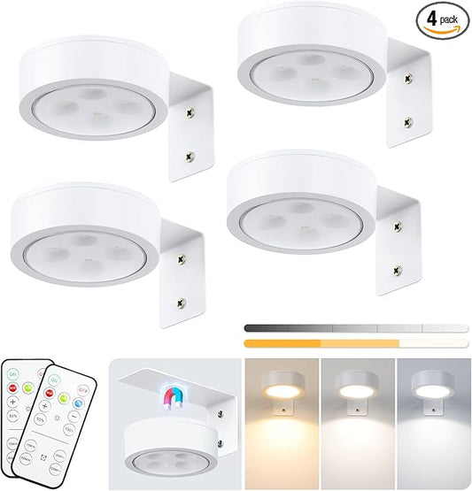 4-Pack Battery Picture Lights, Remote Painting Light by KELUOLY