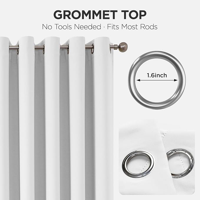 Joydeco Blackout Door Curtain for Doorway Privacy 96 Inches Long, Grommet - Image 9