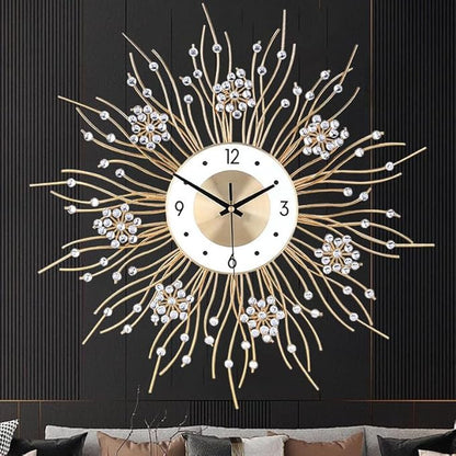 SIN&MI Large Wall Clocks, Silent Sunflower Shape Chic Decorative Wall Clock by SINMI
