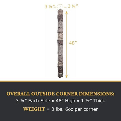 AZ Faux High-Density Polyurethane Faux Stone Flush Outside Corner - Image 3