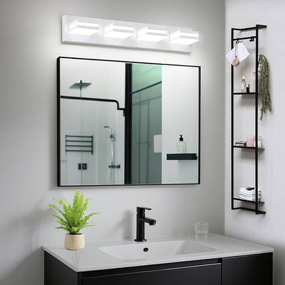 IZORRO LED Modern Bathroom Lights Fixtures, Matte White Acrylic Wall Lighting - Image 6