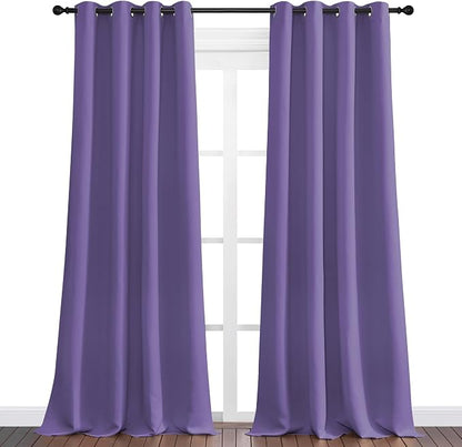 NICETOWN Lilac Purple Blackout Curtains 120" Long - Image 2