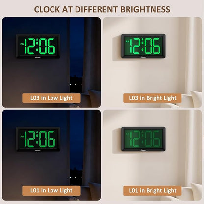 Soobest 9.5 Inch Large Digital Wall Clock Battery Operated, Auto & Manual - Image 6