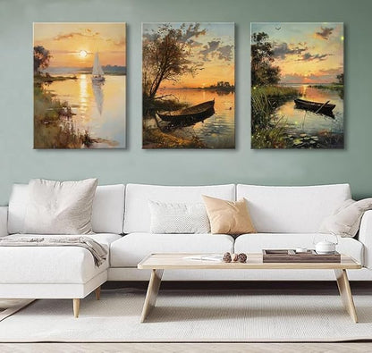Vintage Farmhouse Sunset Canvas Wall Art - Image 6