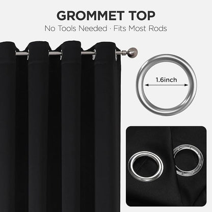 Joydeco Blackout Door Curtain for Doorway Privacy 90 Inches Long, Grommet - Image 9