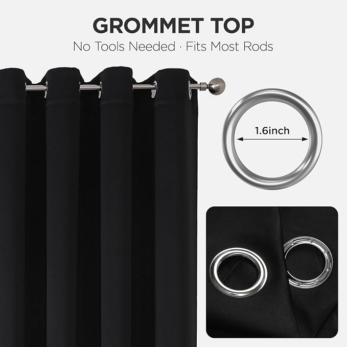 Joydeco Blackout Door Curtain for Doorway Privacy 78 Inches Long, Grommet - Image 9