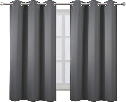 LEMOMO Frost Grey Blackout Curtains, 42 x 54 Inch Length, Grommet Bedroom & - Image 2