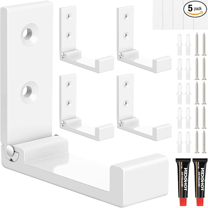 Folding Coat Hooks, Foldable Adhesive Hooks, Headphone Jacket Holder, Aluminum by SPLAYTAP