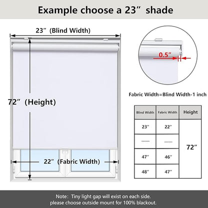 AOSKY Cordless Roller Shades Blackout Blinds - Image 5