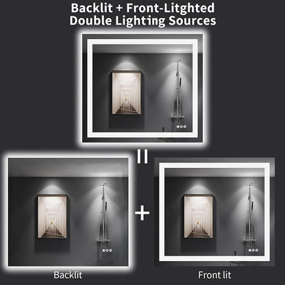 LOAAO 40"X36" LED Bathroom Mirror - Image 6
