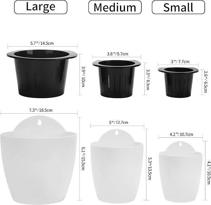 6 Pack Hanging Planter Wall Planter Self Watering 5 inch Plant Pot - Image 3