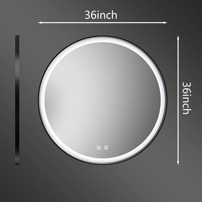 Itrue 36 Inch LED Bathroom Round Mirror, Adjustable Color Temp & Brightness - Image 5