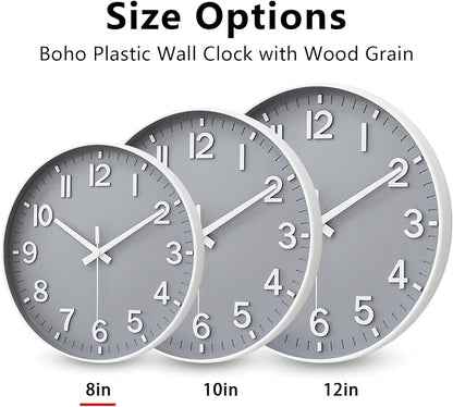 HZDHCLH Wall Clocks Battery Operated, Wall Clock Gray, 8 inch Wall Clock Silent - Image 5