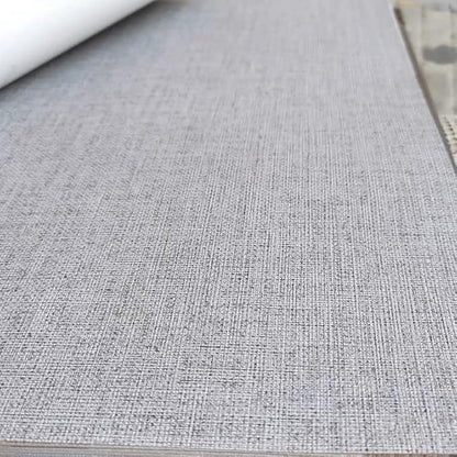 Fabric Peel and Stick Wallpaper Gray Faux Grasscloth Wallpaper Self-Adhesive - Image 3